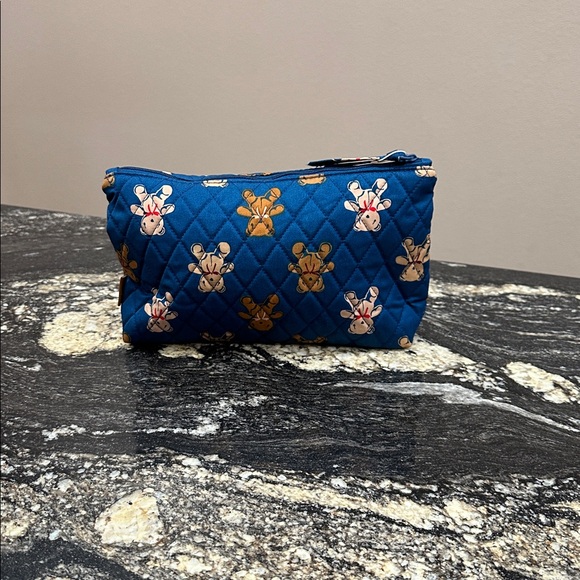 Vera Bradley Blue Quilted Cosmetic Bag with Bear Pattern - Picture 2 of 5